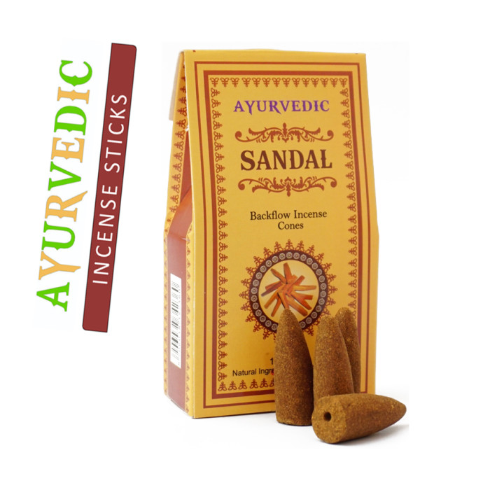 Ayurvedic BACK FLOW Cones Sandalwood