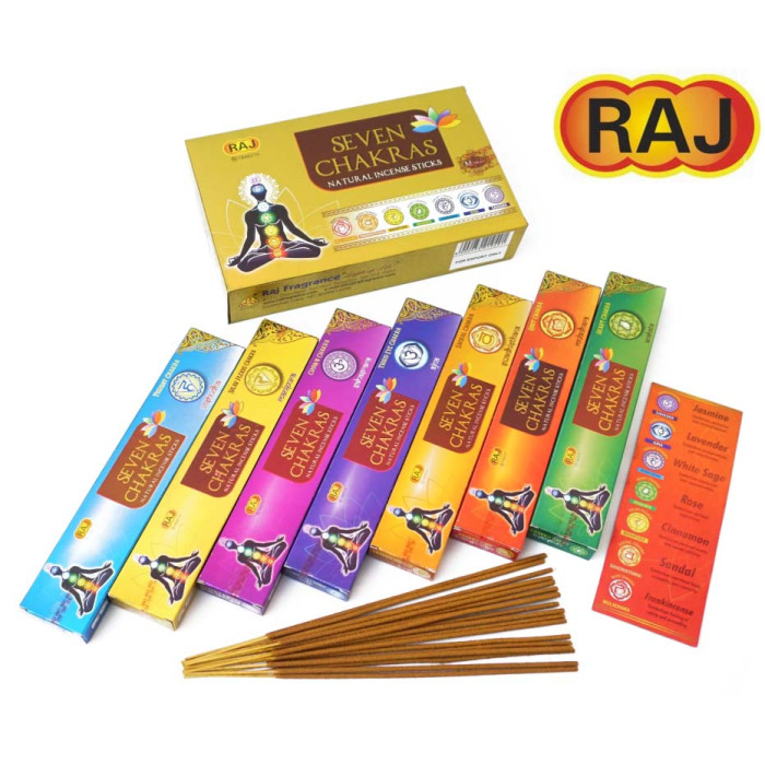 Seven Chakras (Raj fragrance) 7 packs of 15 grams