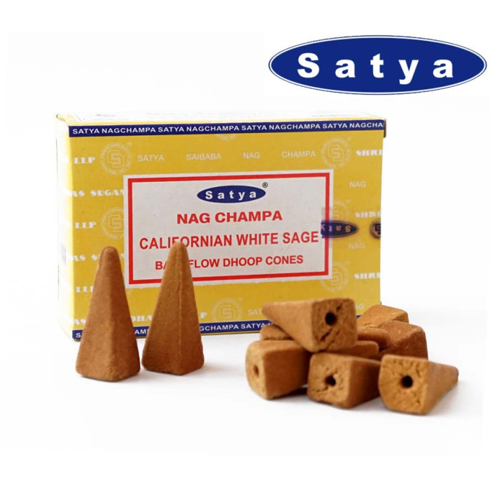 Satya Back Flow cones WHITE SAGE