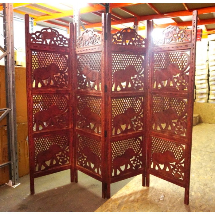 Mahogany screen for 4 sections No. 8