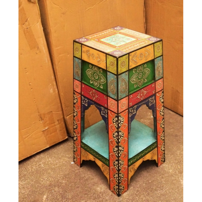 Stool with a shelf made of mango wood Art.2104 No. 1