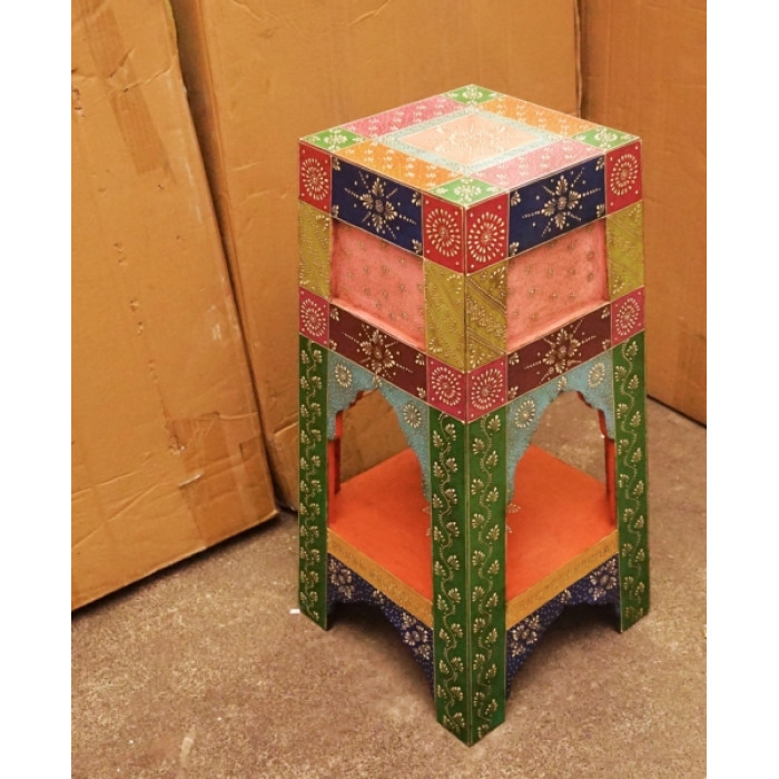 Stool with a shelf made of mango wood Art.2104 No. 3