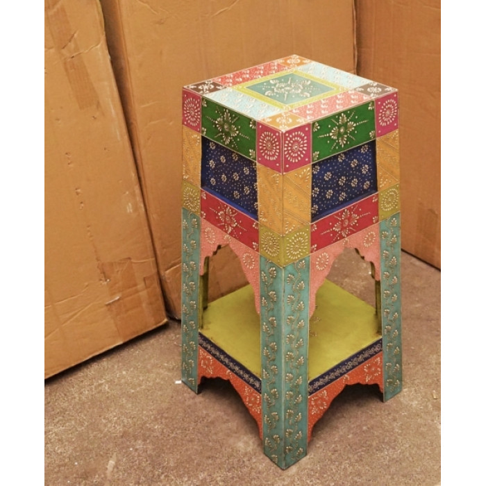 Stool with a shelf made of mango wood Art.2104 No. 4