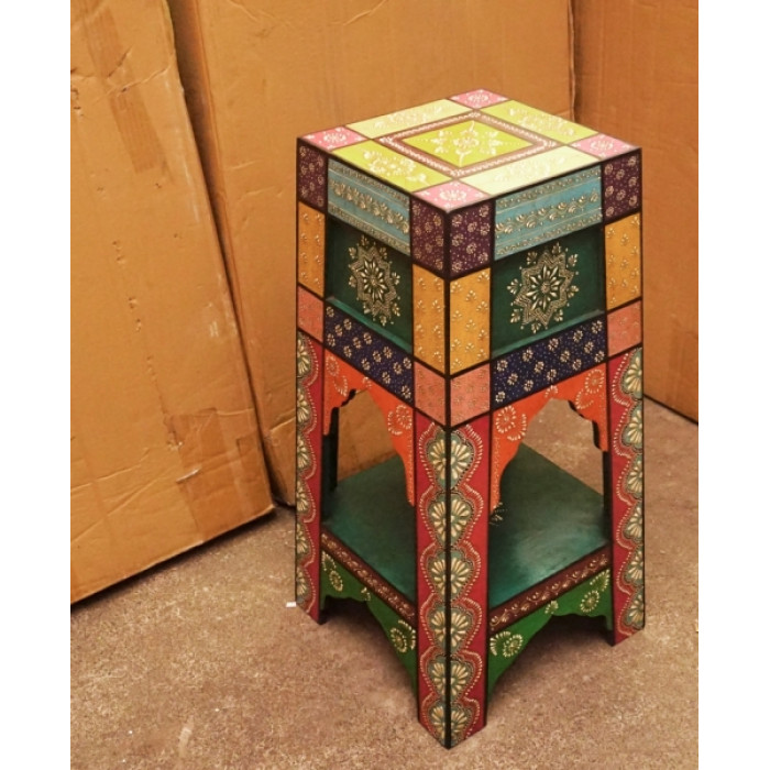 Stool with a shelf made of mango wood Art.2104 No. 5