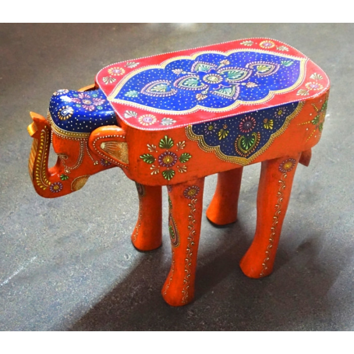 Elephant stool made of mango wood Art.2176 No. 1