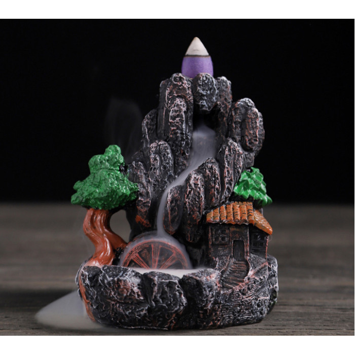 Backflow Incense Burner "Money flows like a river"