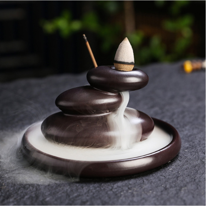 Backflow Incense Burner "Three Stones of Life"