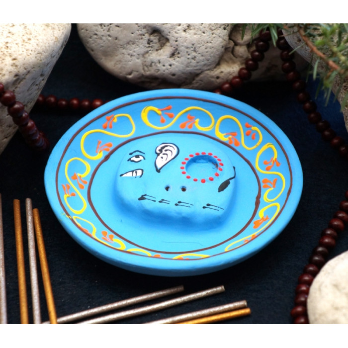 Stand Plate Elephant Blue