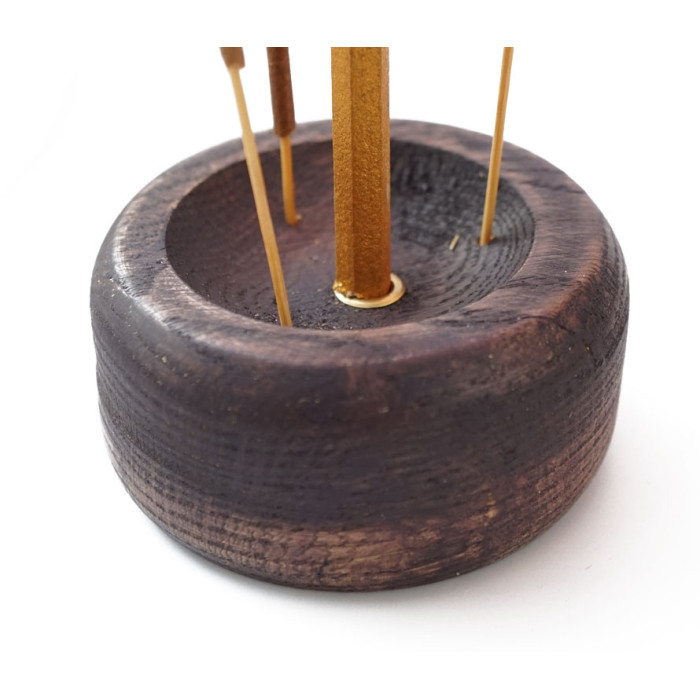 Stand for aroma sticks wooden "Washer" Gray