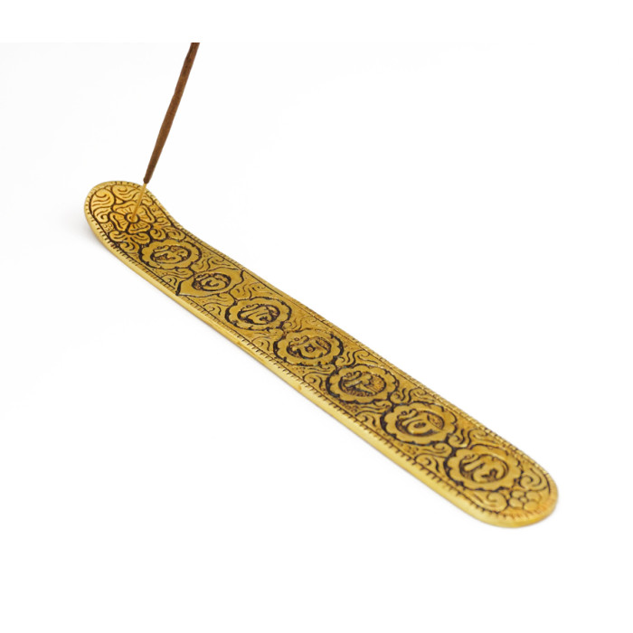 Incense Stick Stand Ski 7 Chakras Yellow Metal DH-216