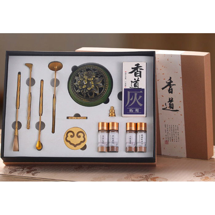 Set "Xiang Dao" 12 pieces Celadon incense burner green