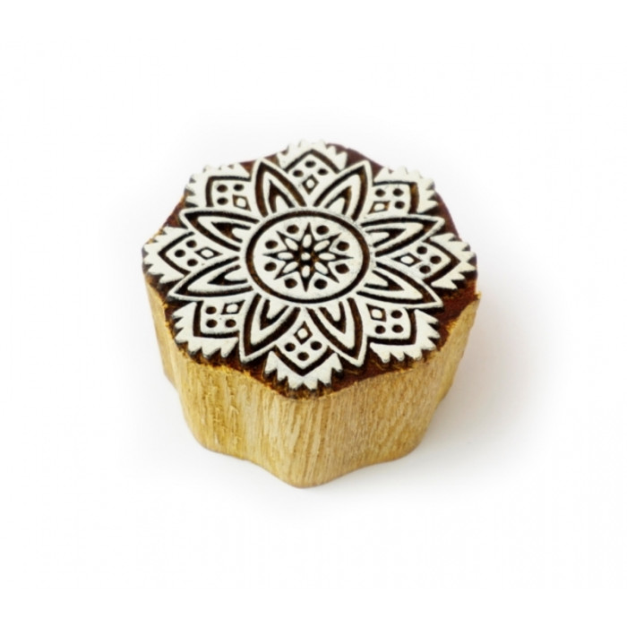 Mahogany batik stamp Medium Flower #1