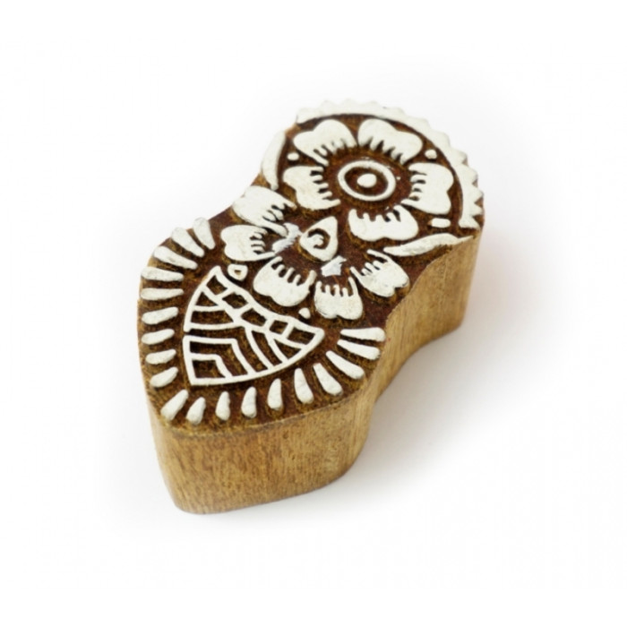 Mahogany batik stamp Medium Flower No. 3