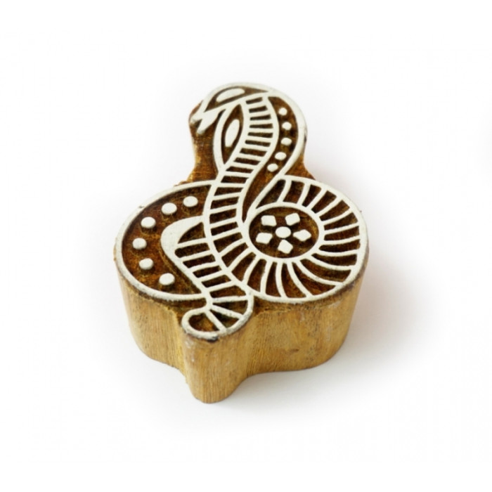 Mahogany batik stamp medium Snake