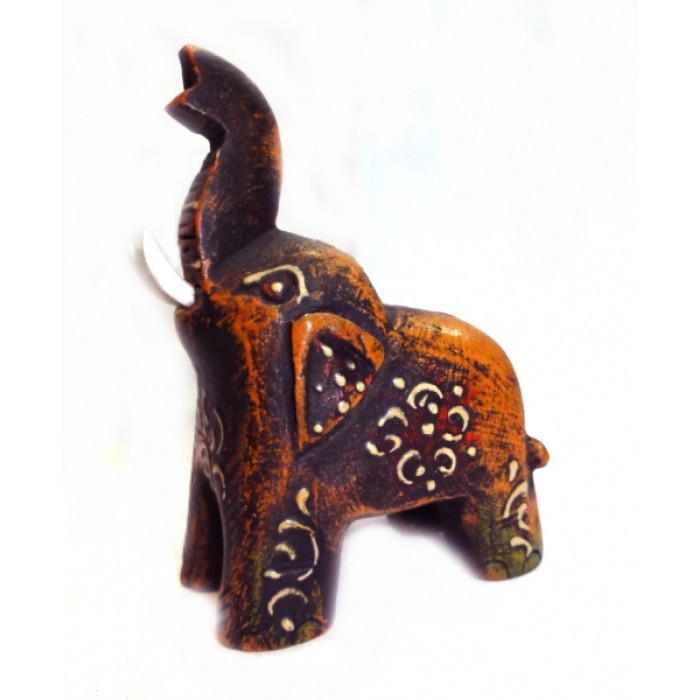 Wooden elephant painted with wax С4383-4