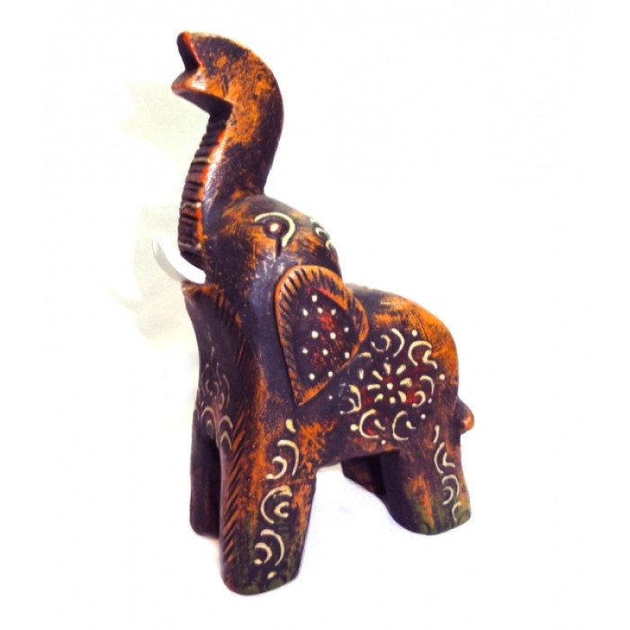 Wooden elephant painted with wax С4383-6