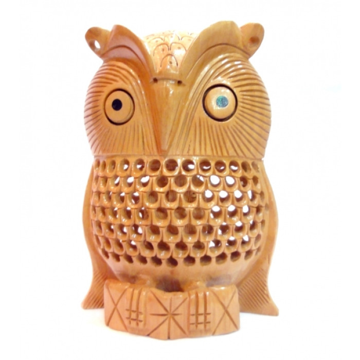 Owl carved wood cedar С4260-5