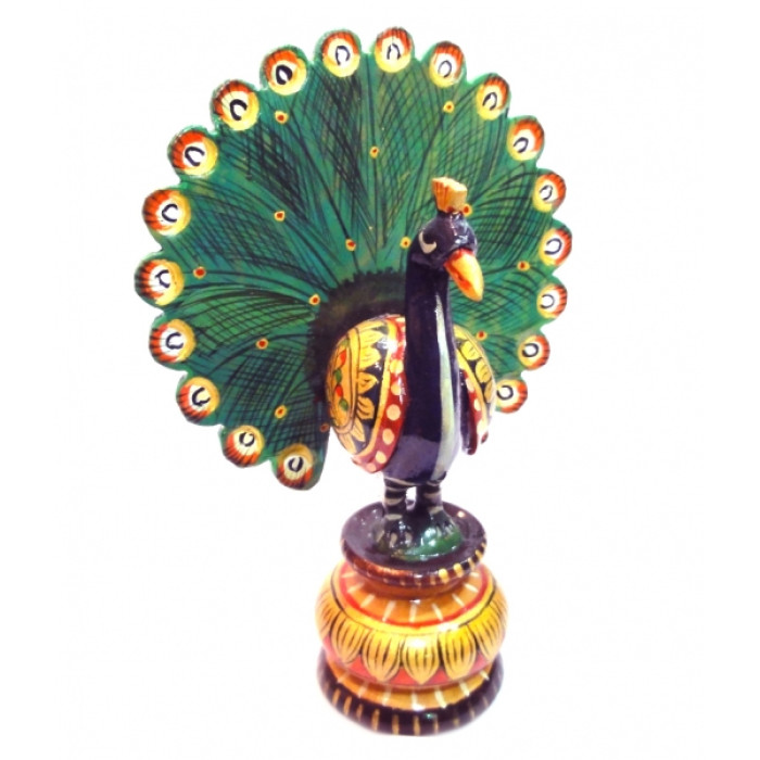 Painted wooden peacock С5380-4