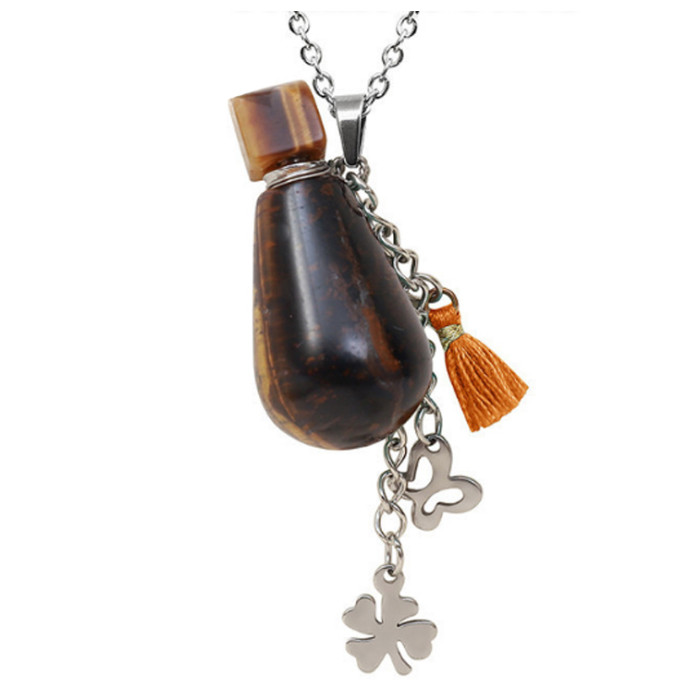 Stone bottle for perfume Drop Tiger's eye