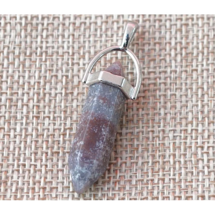 Pendant stone hexagonal with a belt Indian agate