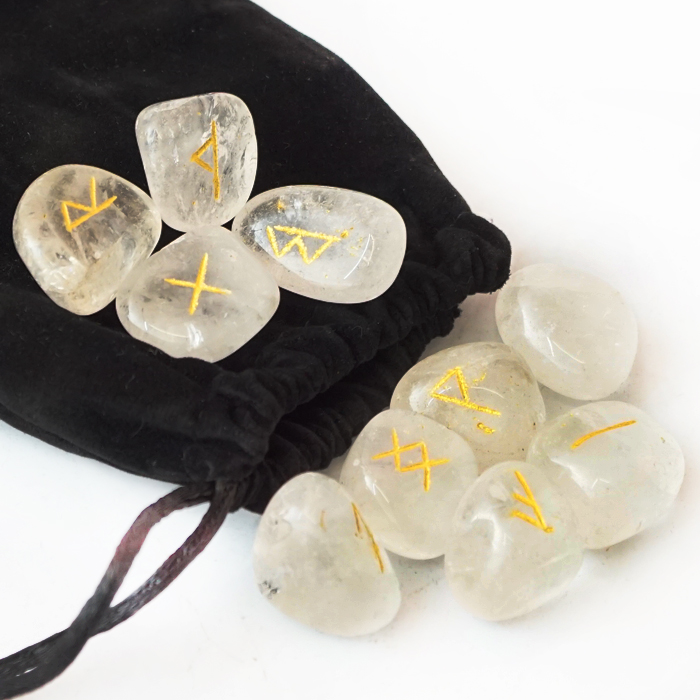 Runes made from Indian rock crystal