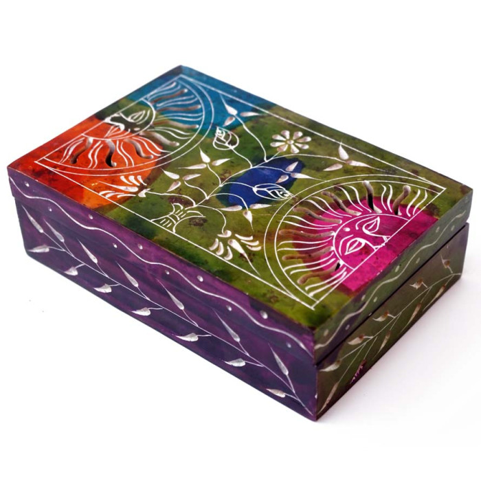 Painted stone box NO.-178