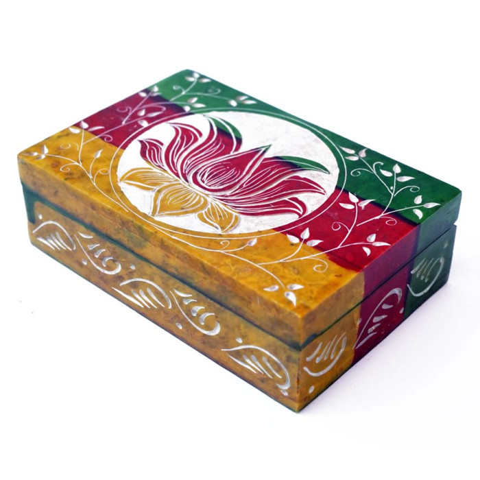 Painted stone box NO.-185