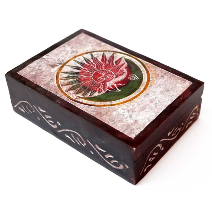 Painted stone box NO.-186