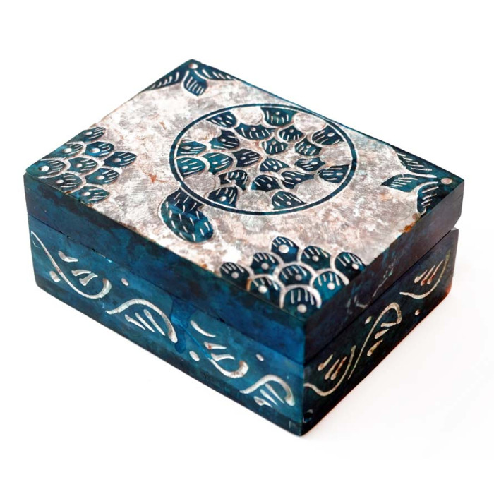 Painted stone box NO.-199