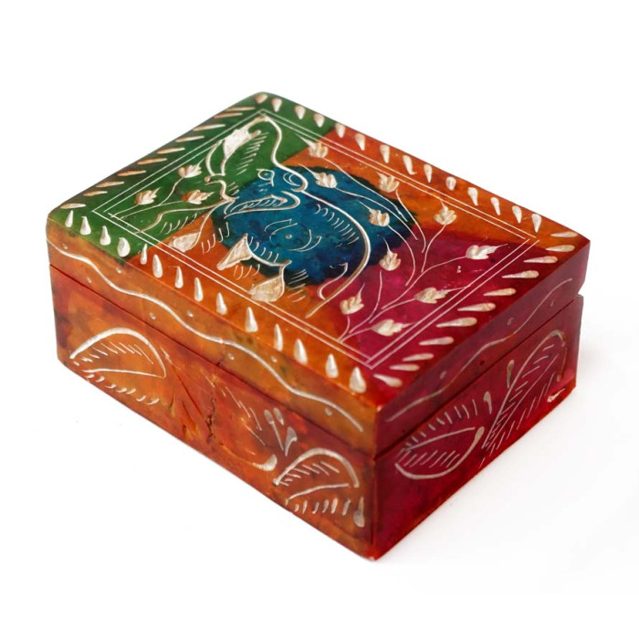 Painted stone box NO.-217