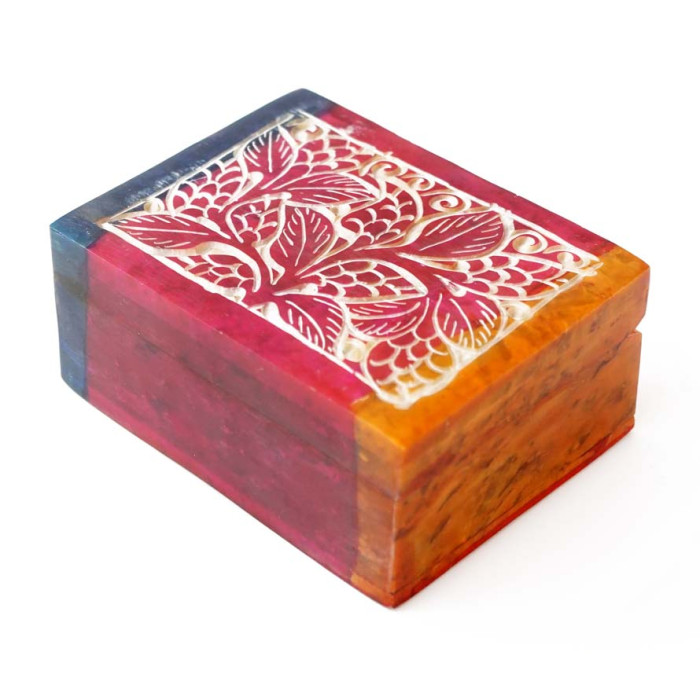 Painted stone box NO.-218