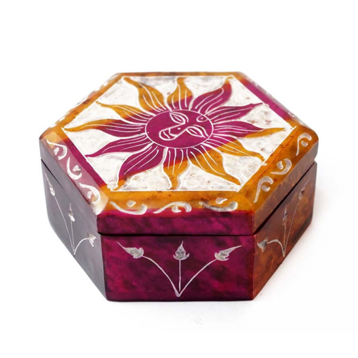 Stone hexagonal box NO.-362