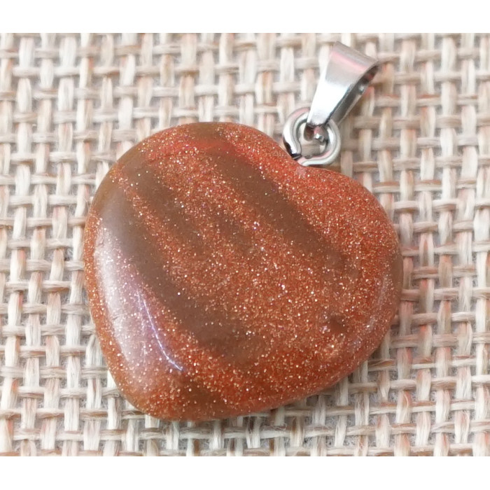 Stone pendant Heart Red aventurine