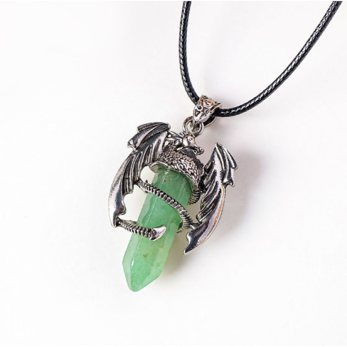 Bat pendant with Green Aventurine insert