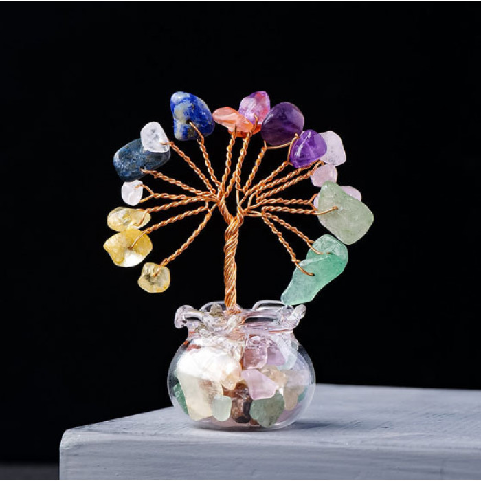 Tree of Happiness in a Jar Mix of Stones