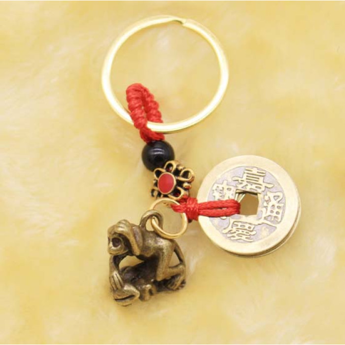 Feng Shui Zodiac Keychain Monkey