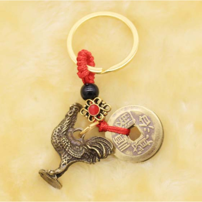 Feng Shui Rooster Zodiac Keychain