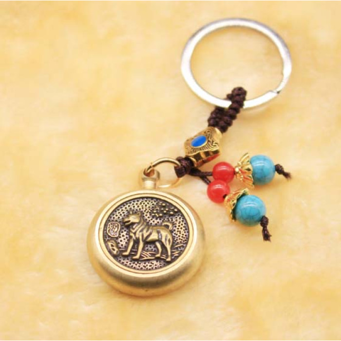 Feng Shui Dog Spinner Zodiac Keychain