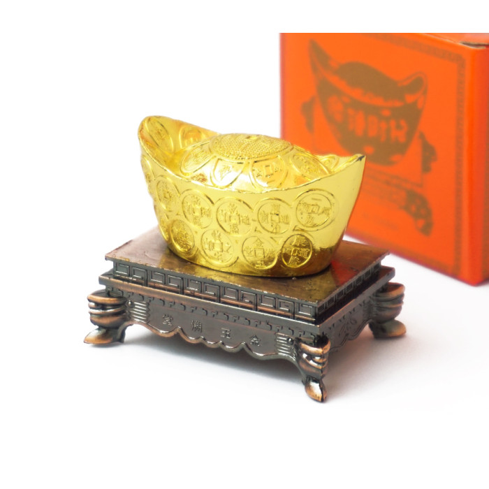 Bowl of abundance in coins on a stand Medium