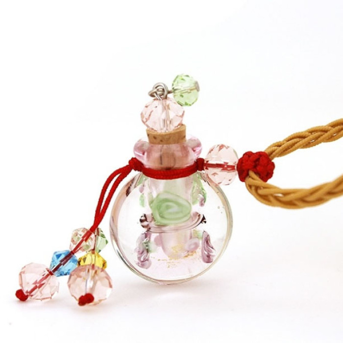 Bottle for perfume Pink flower ball