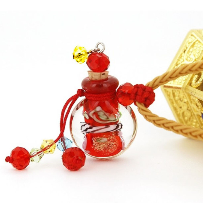 Bottle for perfume Red flower ball