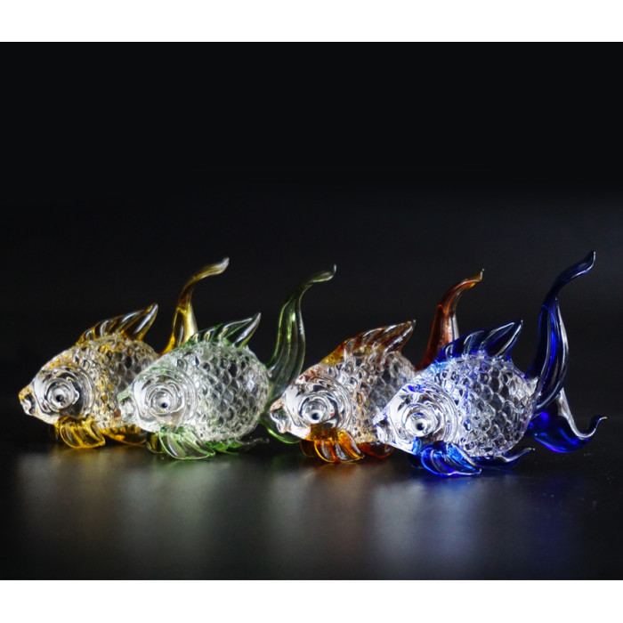  Набір чотири рибки кольорове скло