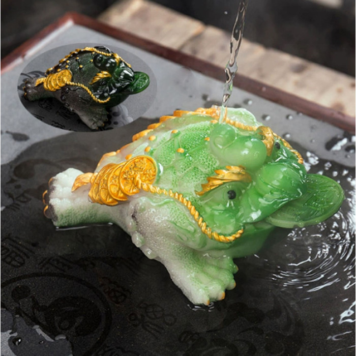 Tea toy Frog of Wealth Green Large