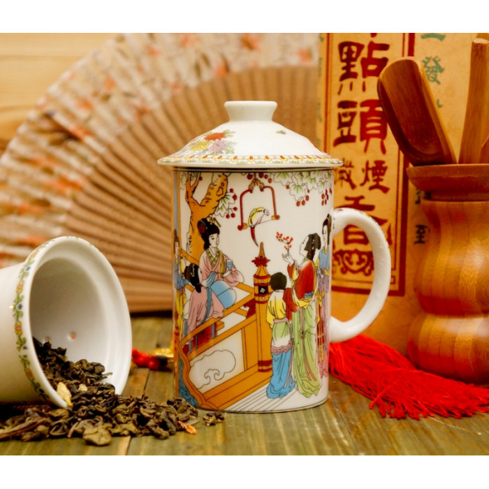 Mug - teapot with strainer 300ml. №017