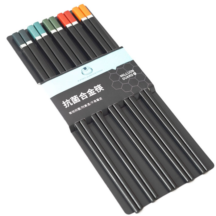 Chopsticks "KangJu" set 5 pairs Colored handle Plastic