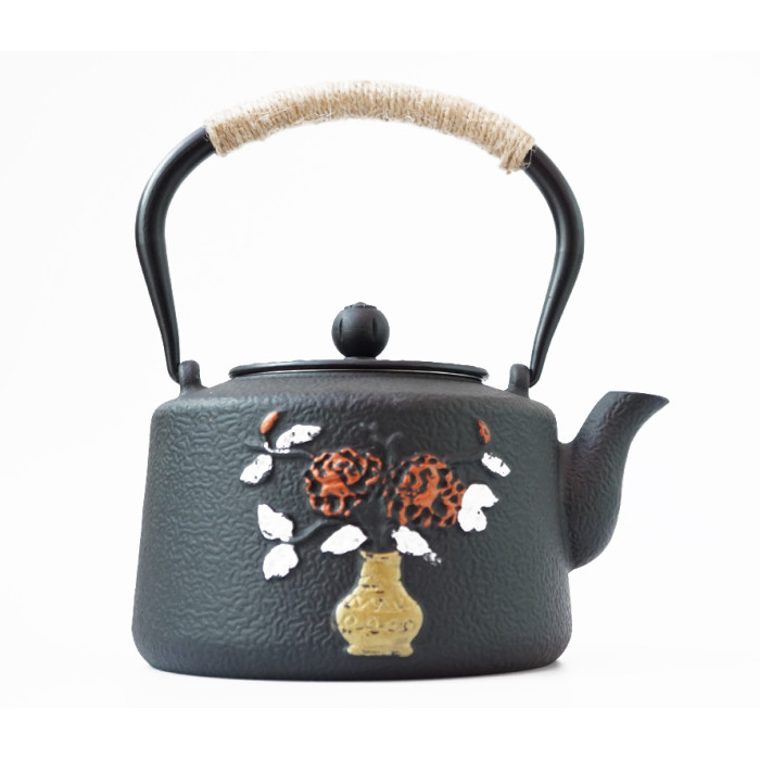 Cast iron teapot Tetsubin with a sieve "Vase" 1300 ml.