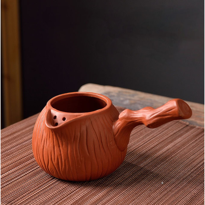 Chahai "Bark" with curved handle red 200ml.