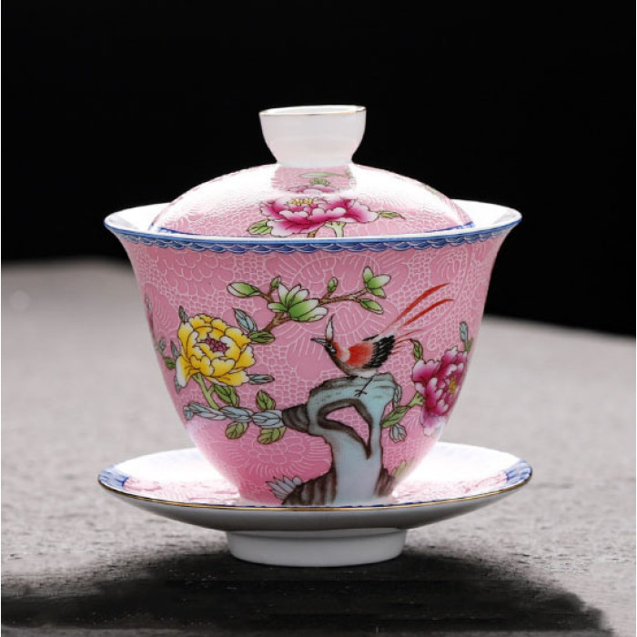 Gaiwan Songs of Birds pink 150ml.