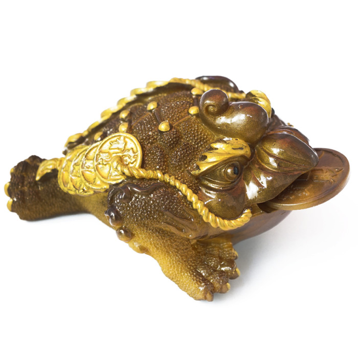 Tea toy Toad of wealth Golden large