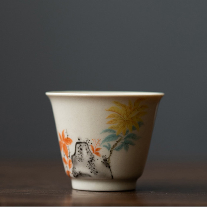 Ceramic chabei for tea ceremony Gongfu Cha "Mountain Flowers"